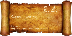 Ringer Lenke névjegykártya